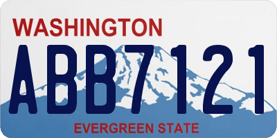 WA license plate ABB7121