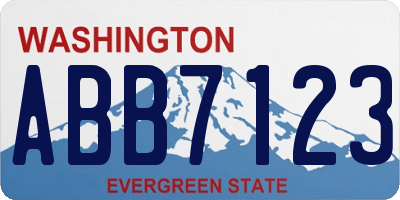 WA license plate ABB7123