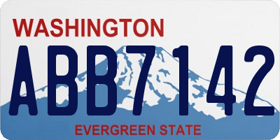 WA license plate ABB7142