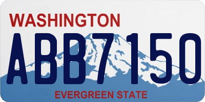 WA license plate ABB7150