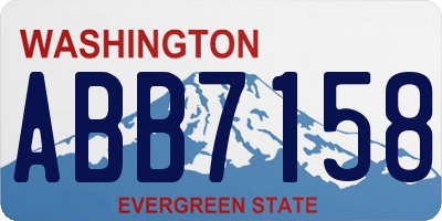WA license plate ABB7158