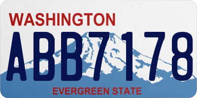 WA license plate ABB7178