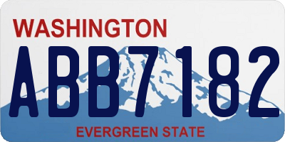WA license plate ABB7182