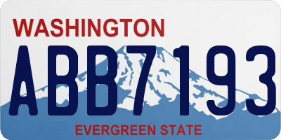 WA license plate ABB7193