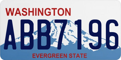 WA license plate ABB7196