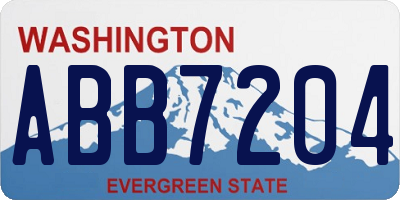 WA license plate ABB7204