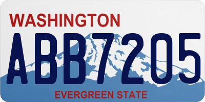 WA license plate ABB7205