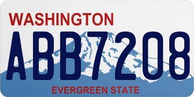 WA license plate ABB7208