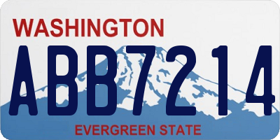 WA license plate ABB7214