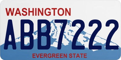 WA license plate ABB7222