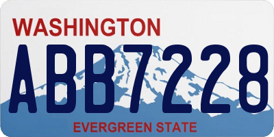 WA license plate ABB7228