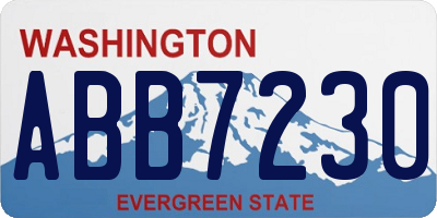WA license plate ABB7230