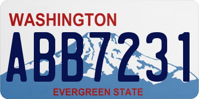 WA license plate ABB7231