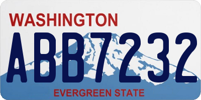 WA license plate ABB7232