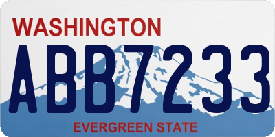 WA license plate ABB7233