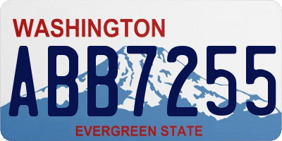 WA license plate ABB7255