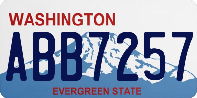 WA license plate ABB7257