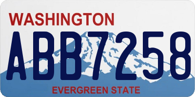 WA license plate ABB7258