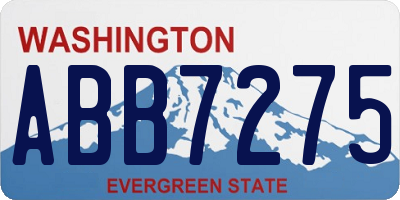 WA license plate ABB7275