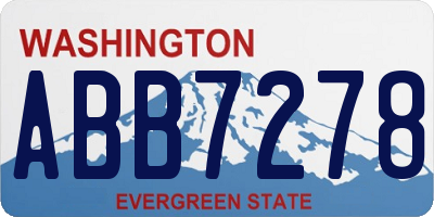 WA license plate ABB7278