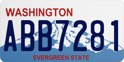 WA license plate ABB7281
