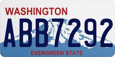 WA license plate ABB7292