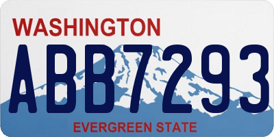 WA license plate ABB7293