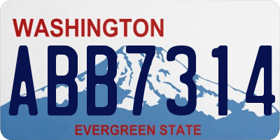 WA license plate ABB7314