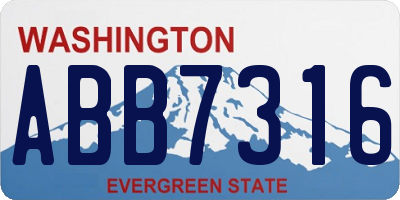 WA license plate ABB7316