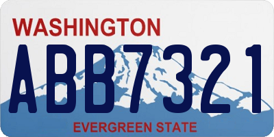 WA license plate ABB7321