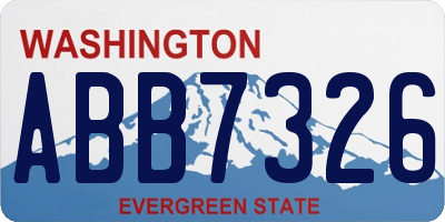 WA license plate ABB7326