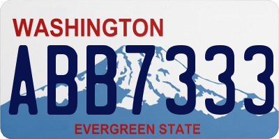 WA license plate ABB7333