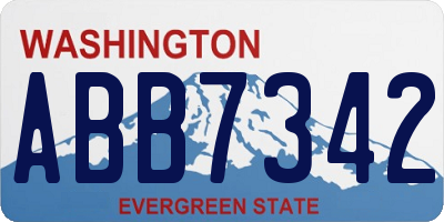 WA license plate ABB7342