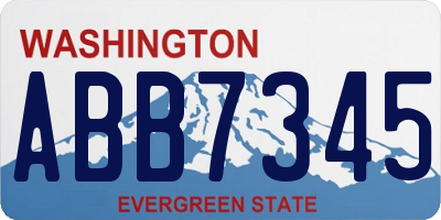 WA license plate ABB7345