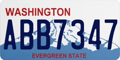 WA license plate ABB7347
