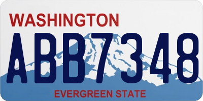 WA license plate ABB7348