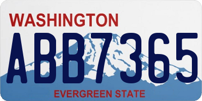 WA license plate ABB7365