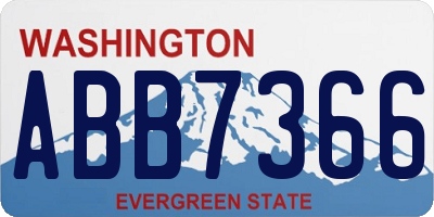 WA license plate ABB7366