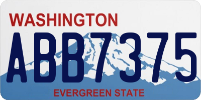 WA license plate ABB7375