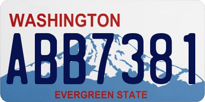 WA license plate ABB7381