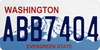 WA license plate ABB7404