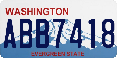 WA license plate ABB7418