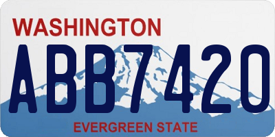 WA license plate ABB7420