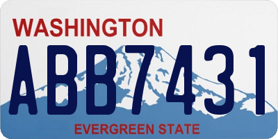 WA license plate ABB7431