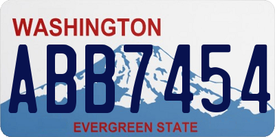 WA license plate ABB7454
