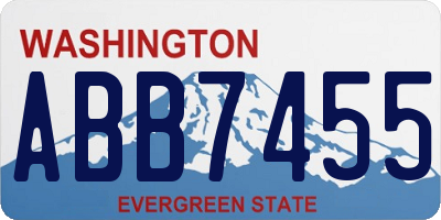 WA license plate ABB7455