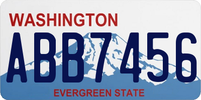 WA license plate ABB7456