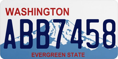 WA license plate ABB7458
