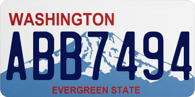 WA license plate ABB7494