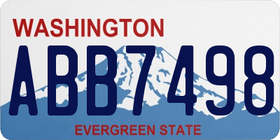 WA license plate ABB7498